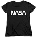 NASA Worm Logo Black Womens T-Shirt