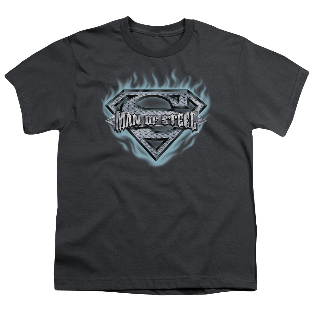 Superman Man of Steel Shield Charcoal Youth/Toddler T-Shirt
