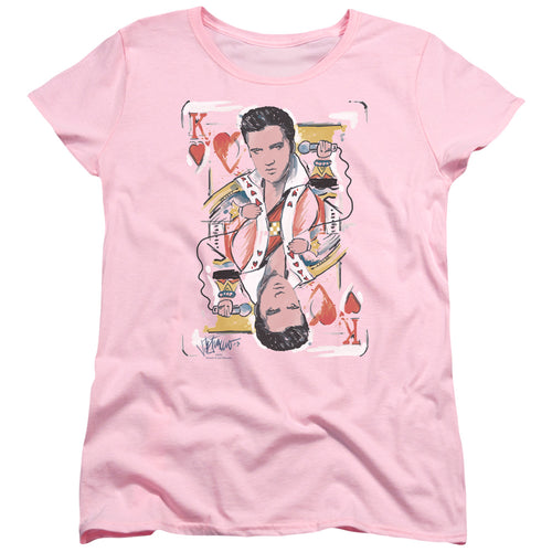 Elvis Presley King Of Hearts Womens T-Shirt