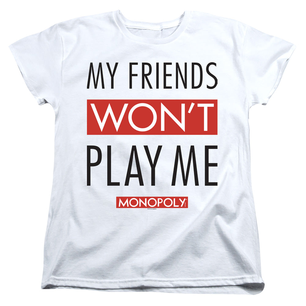 Monopoly My Friends White Womens T-Shirt