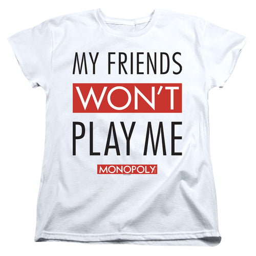 Monopoly My Friends White Womens T-Shirt