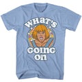 Whats Going On Masters of the Universe t-shirt in light blue heather