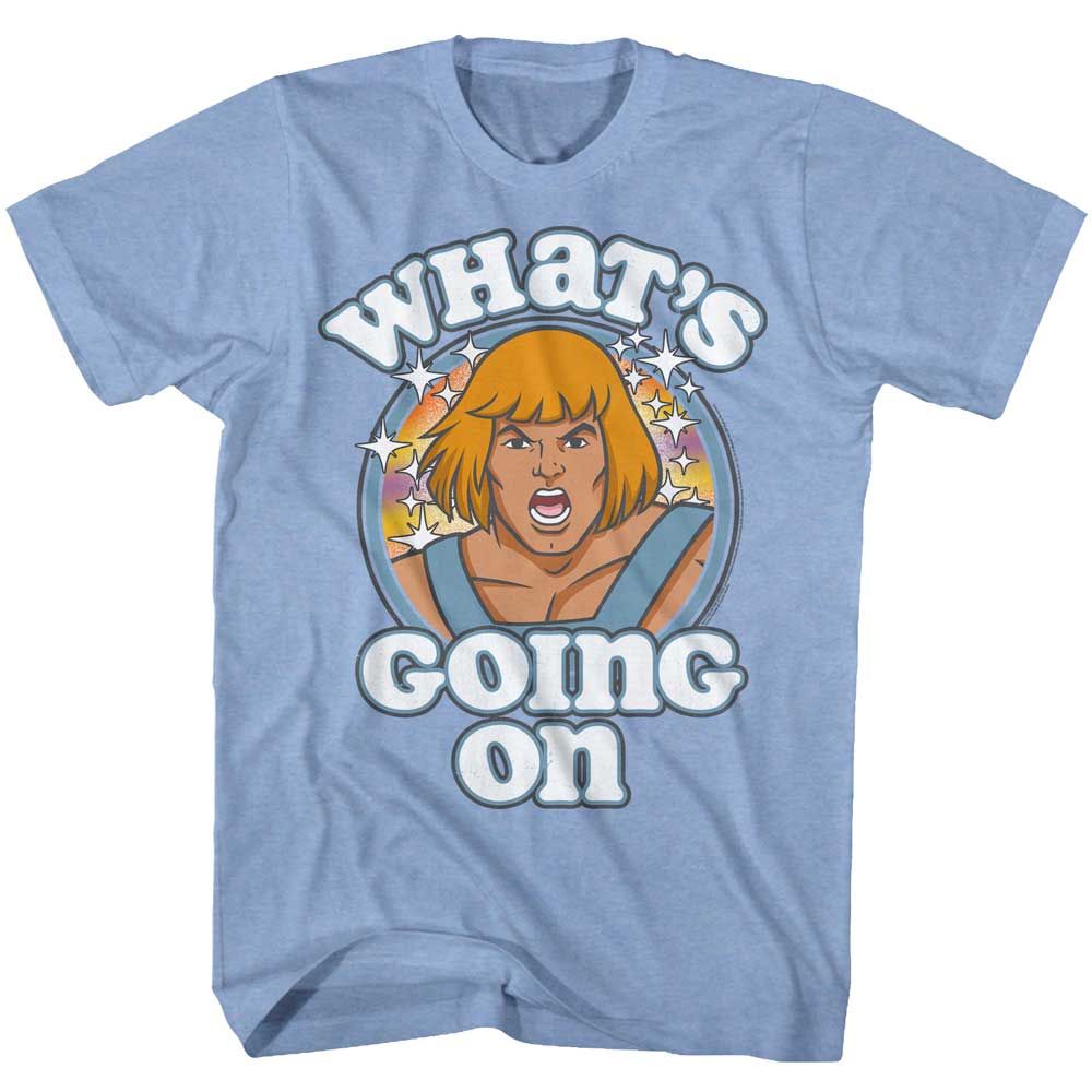 Whats Going On Masters of the Universe t-shirt in light blue heather