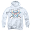 Wonder Woman Burst Emblem on White Youth Hoodie