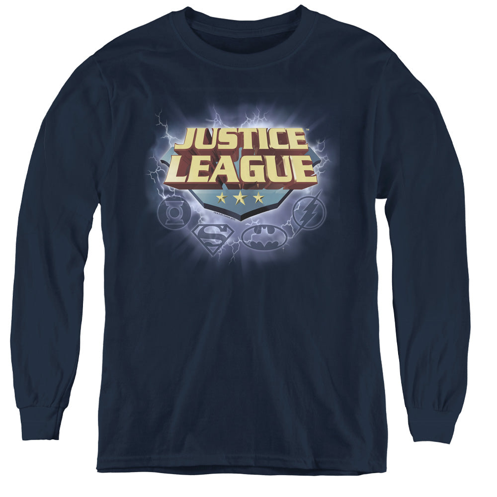Justice League Storm Logo Youth Long Sleeve T-Shirt
