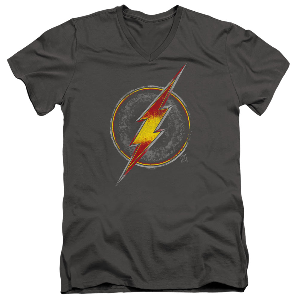 DC Comics Flash Busted Logo V-Neck T-Shirt