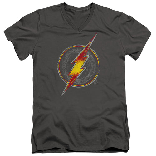 DC Comics Flash Busted Logo V-Neck T-Shirt