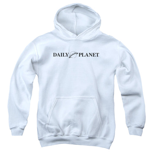 Superman Daily Planet Logo White Youth Hoodie
