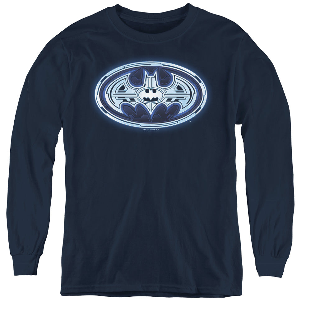 Batman Cyber Bat Shield Youth Long Sleeve T-Shirt