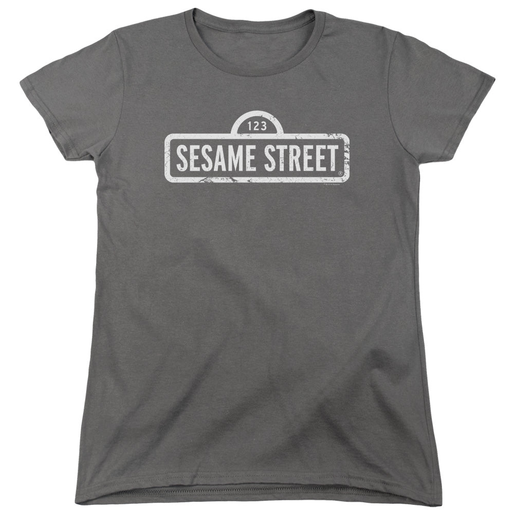 Sesame Street One Color Logo Womens T-Shirt
