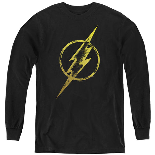 DC Comics Flash Eroded Bolt Youth Long Sleeve T-Shirt
