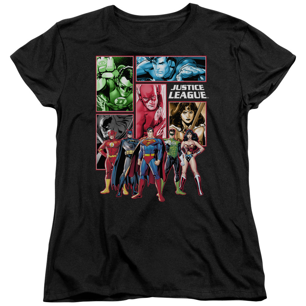 Justice League Justice League Panels Womens T-Shirt