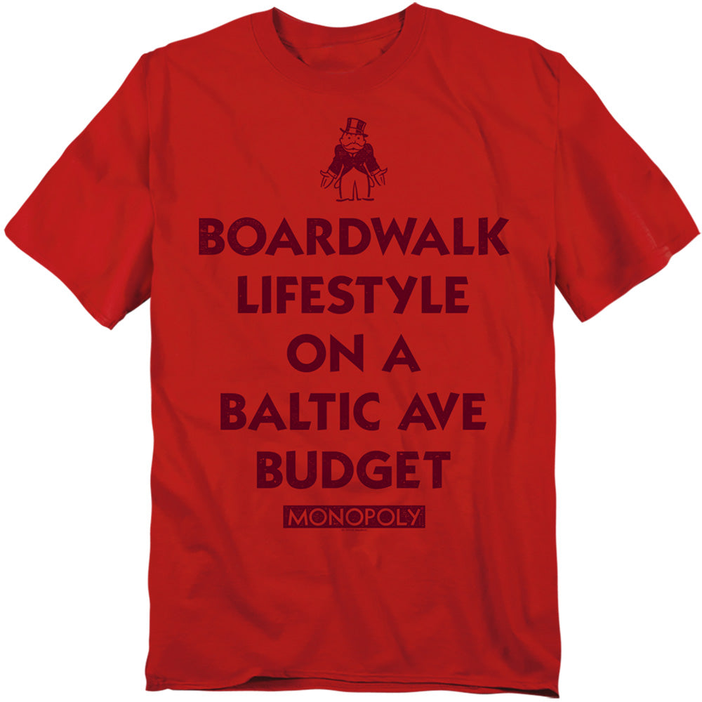 Monopoly Lifestyle vs Budget Red T-Shirt