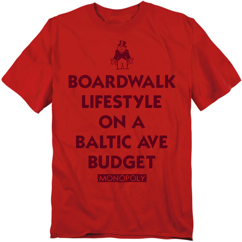 Monopoly Lifestyle vs Budget Red T-Shirt