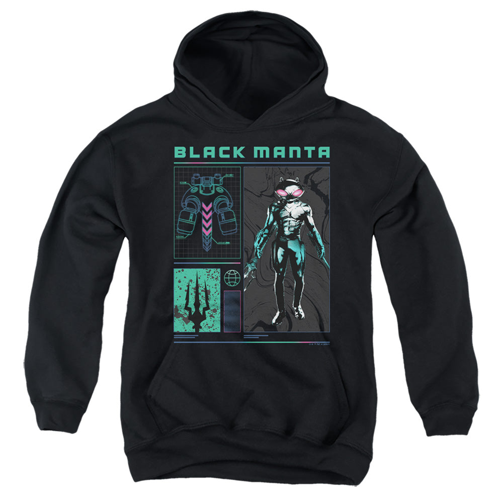 Aquaman Black Manta Stats Youth Hoodie