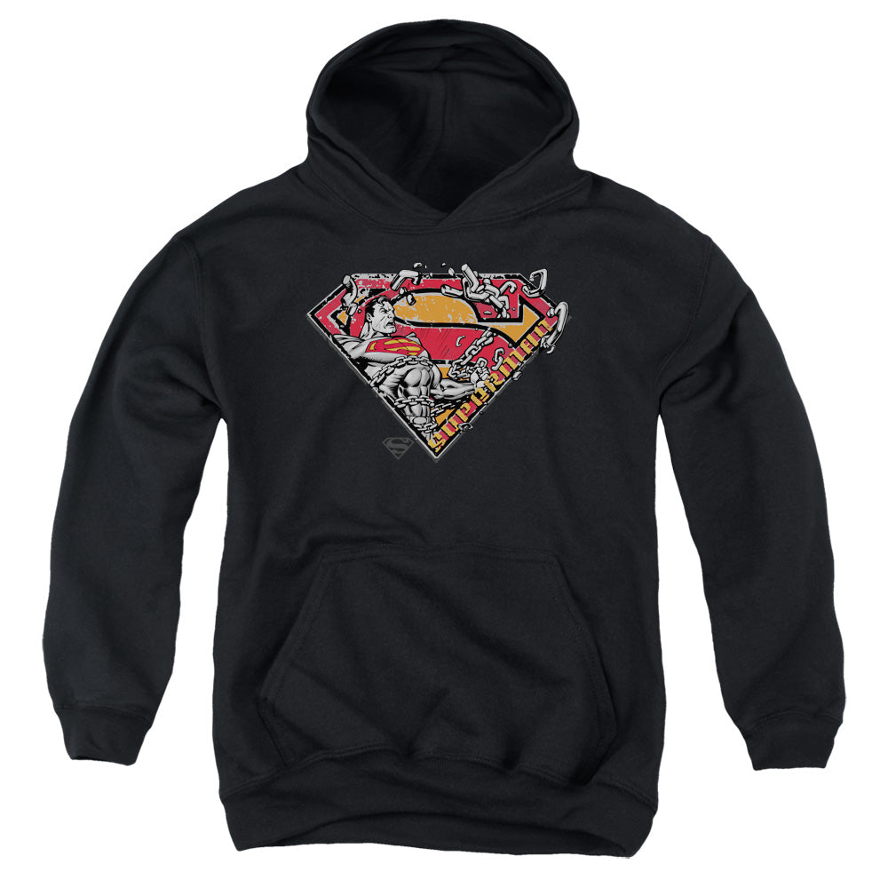 Superman Breaking Chain Logo Youth Hoodie