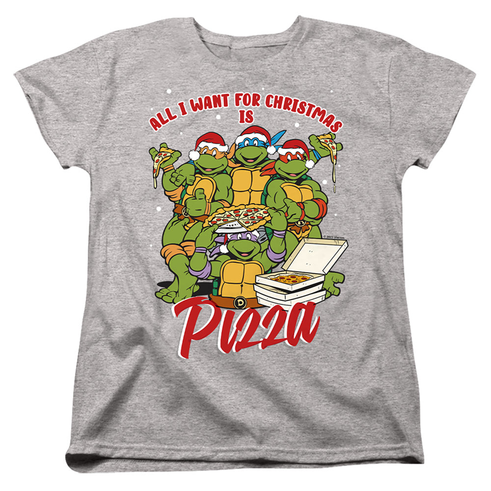 Teenage Mutant Ninja Turtles Christmas Pizza Womens T-Shirt