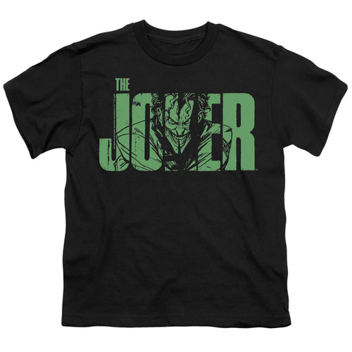 The Batman Joker Text on Black Youth/Toddler T-Shirt