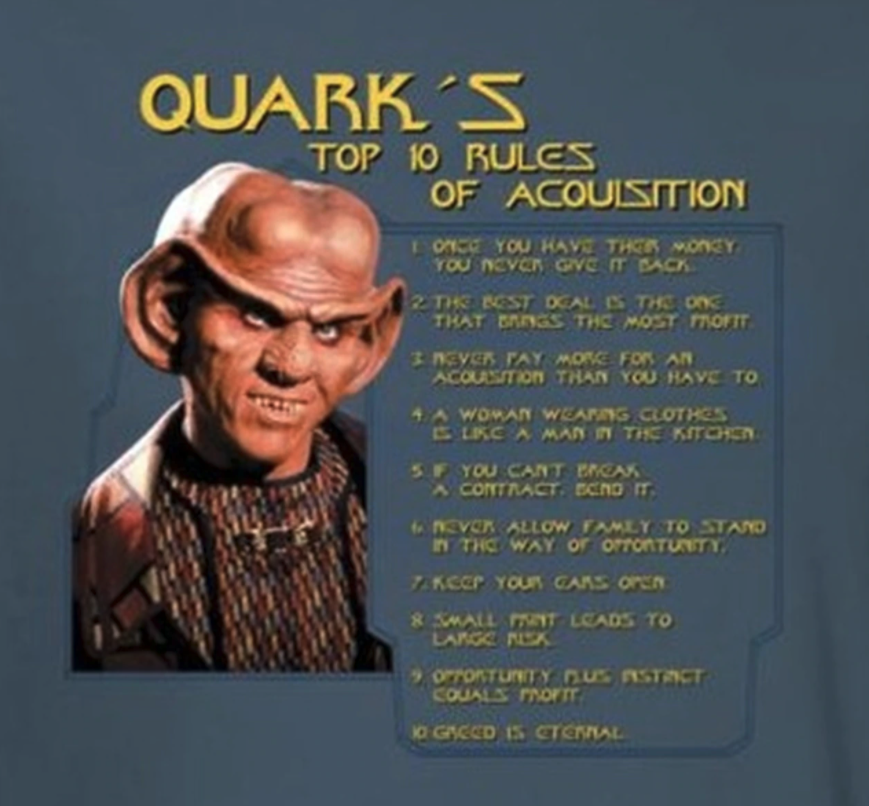 Quark Rules of Aquisition